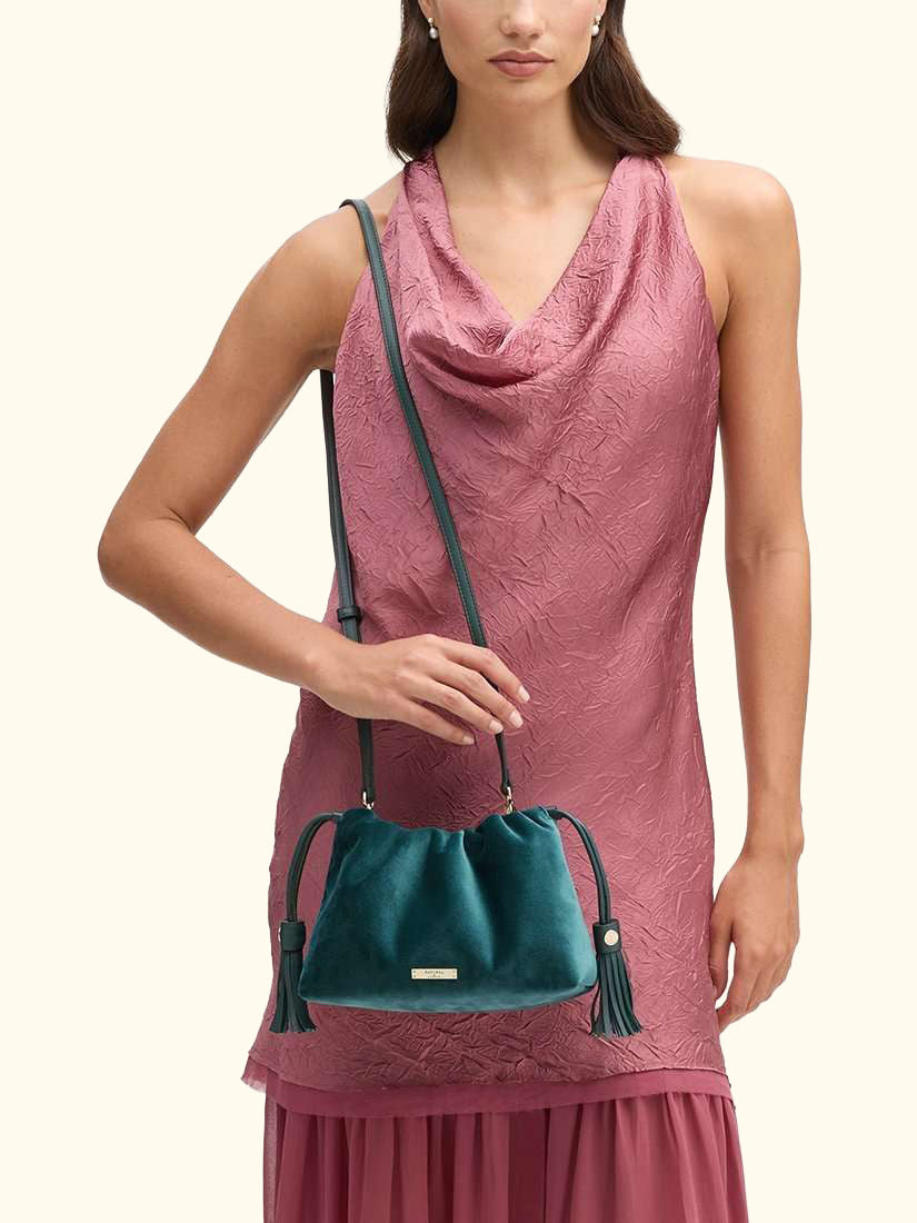 Amelia Velvet Evening Bag, Peacock