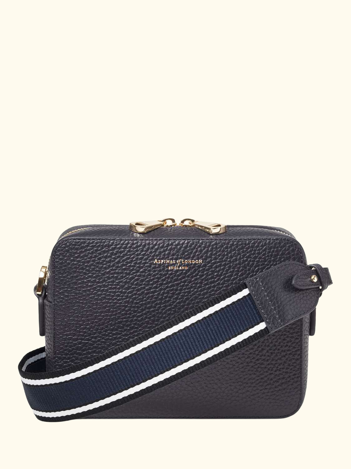 Leather Crossbody Camera Bag, Navy