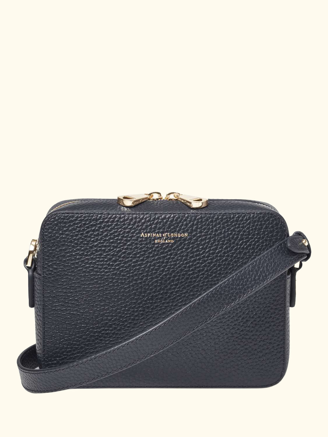 Leather Crossbody Camera Bag, Navy