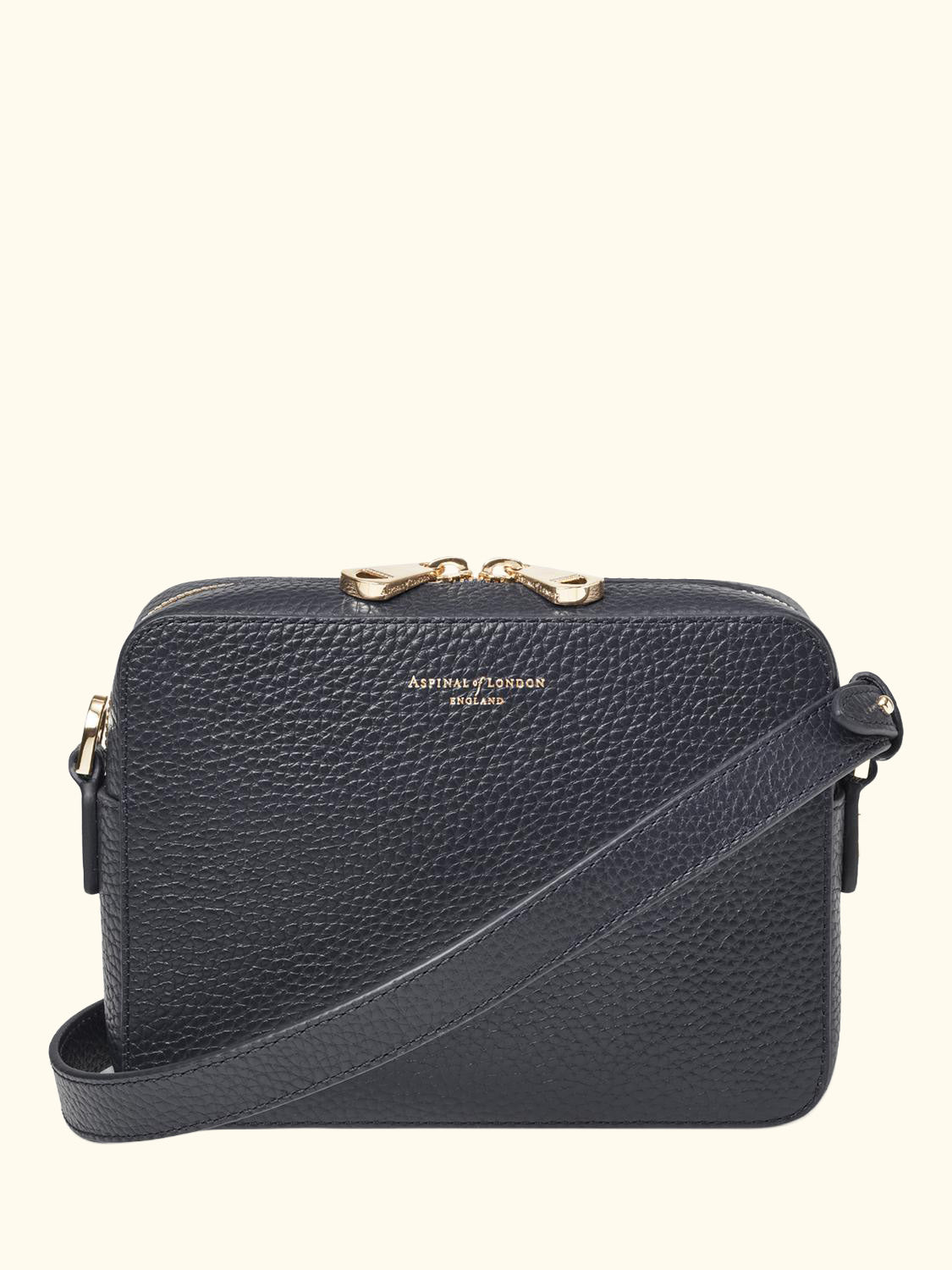 Leather Crossbody Camera Bag, Navy