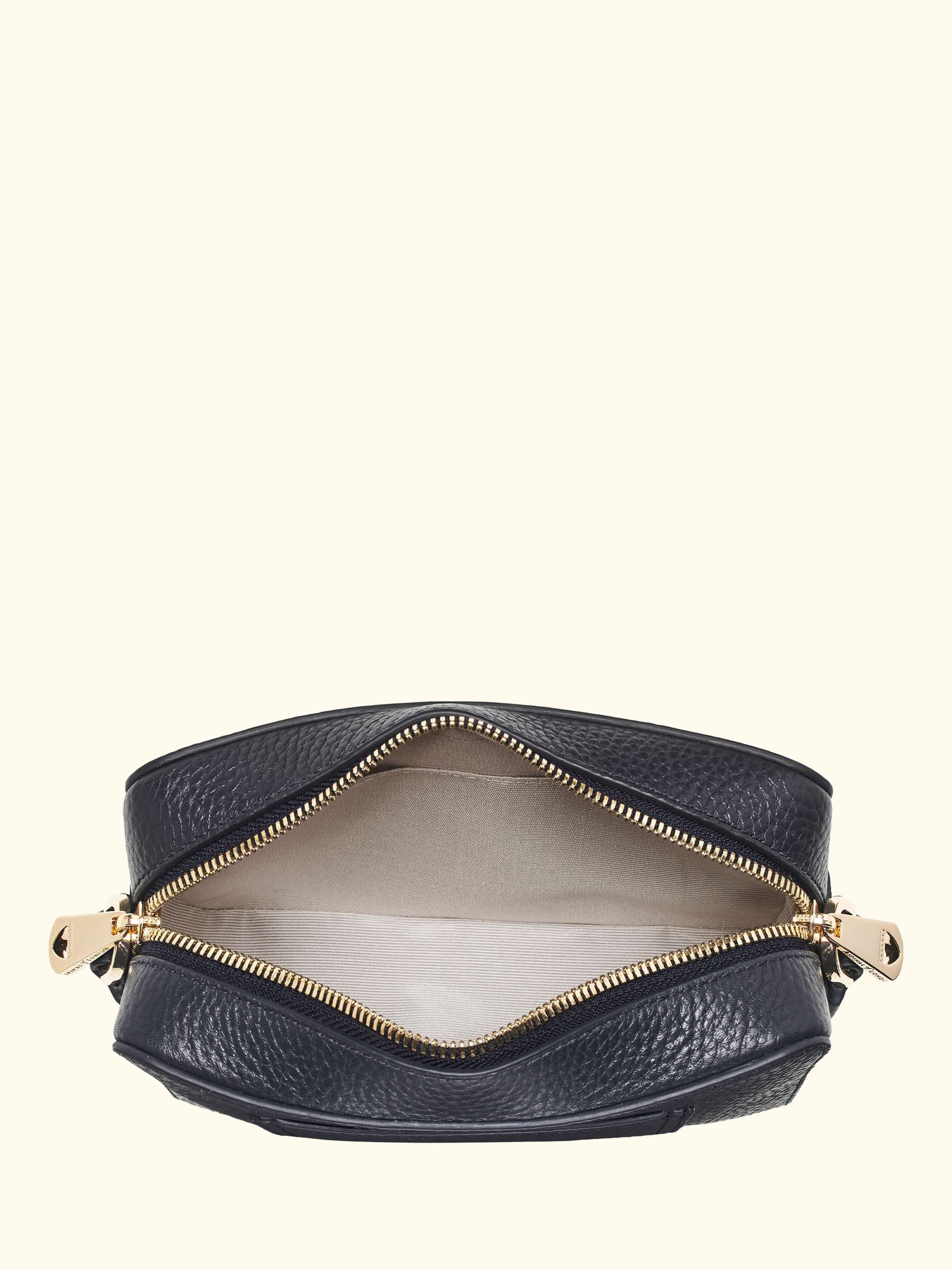 Leather Crossbody Camera Bag, Navy