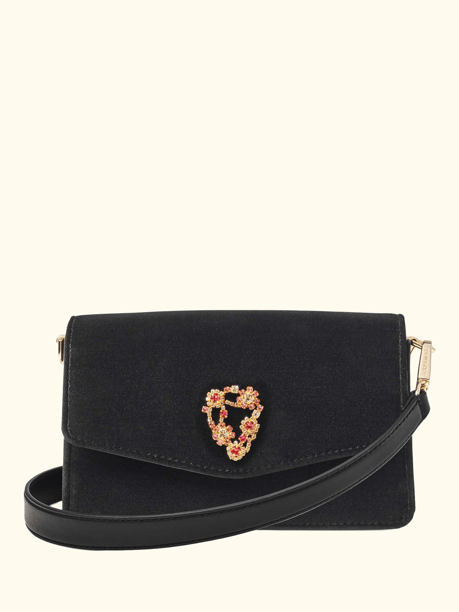 Eliza Velvet Clutch Bag, Black