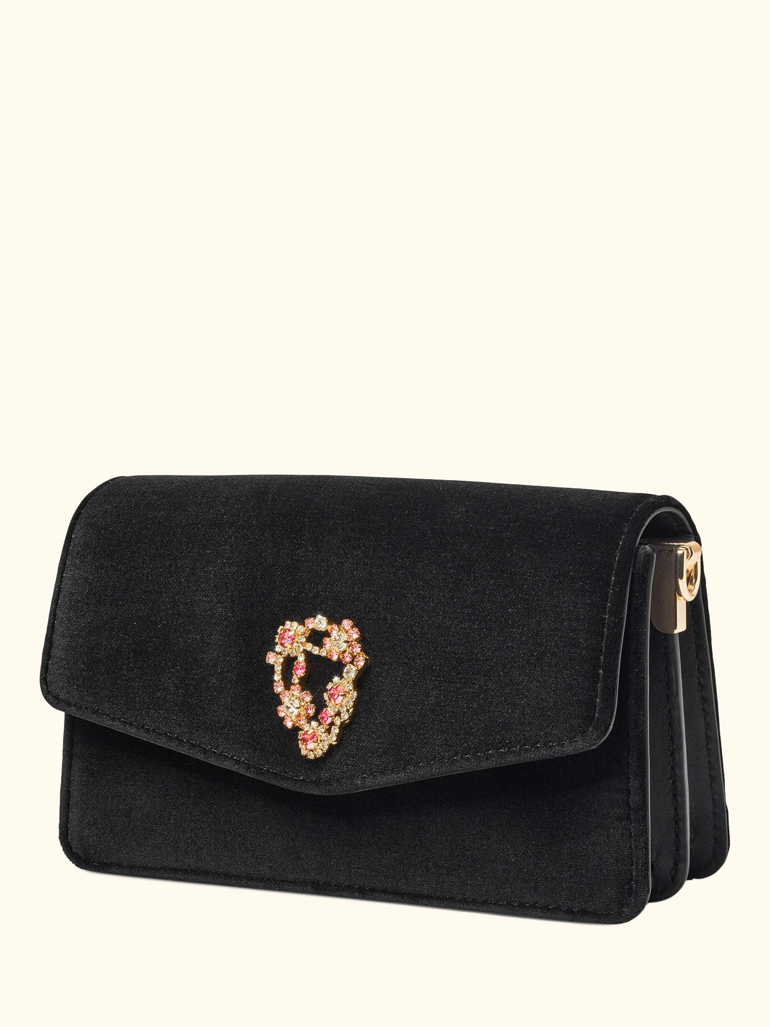 Eliza Velvet Clutch Bag, Black