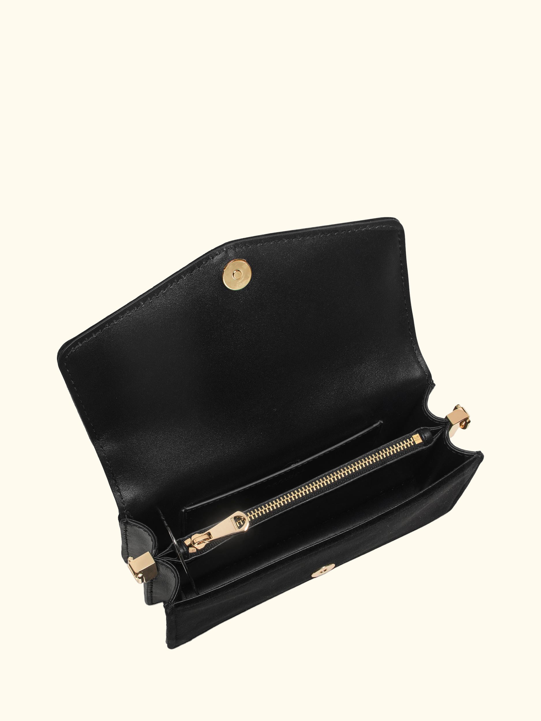 Eliza Velvet Clutch Bag, Black
