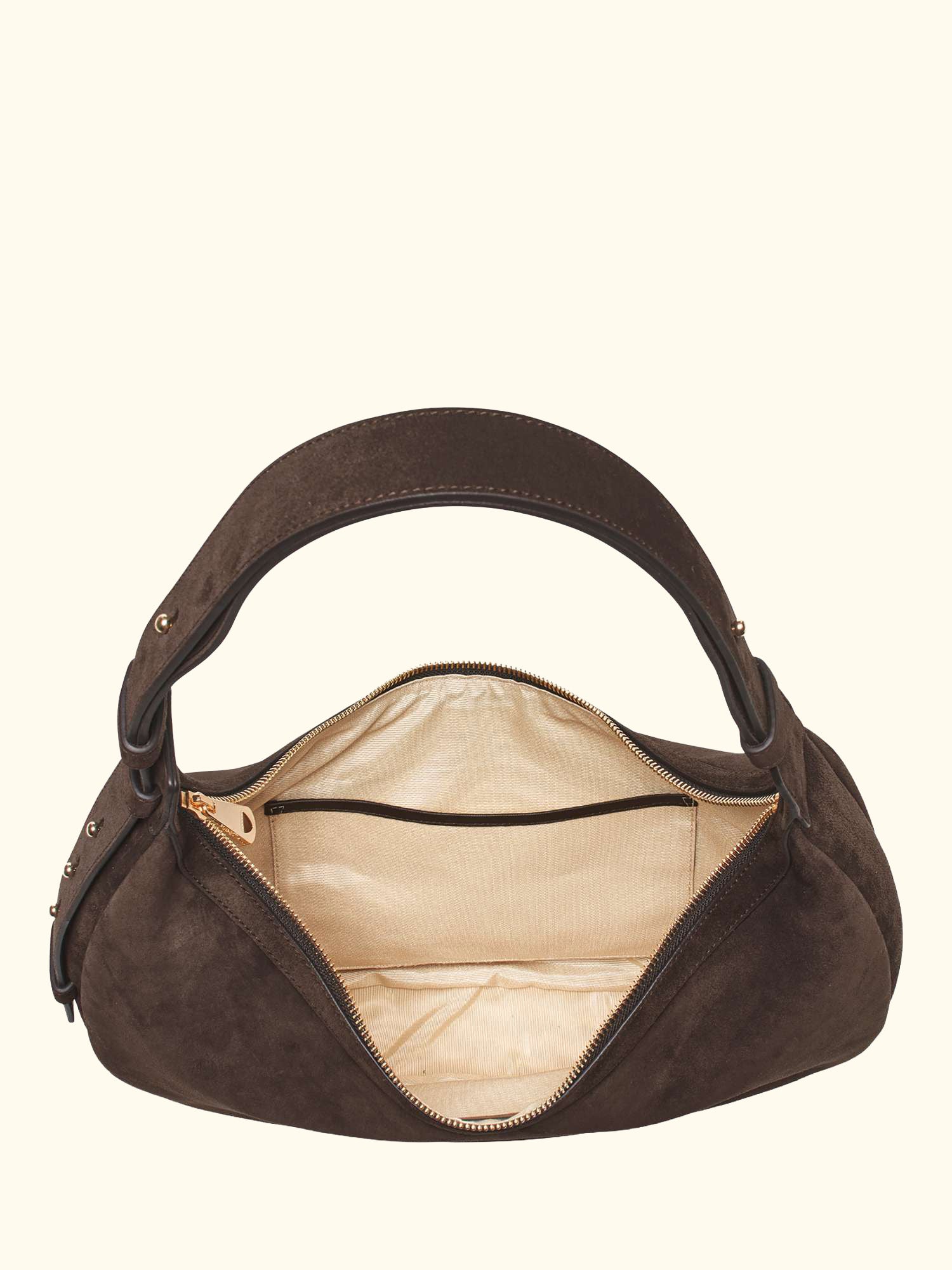 Hudson Suede Slouchy Hobo Bag, Chocolate