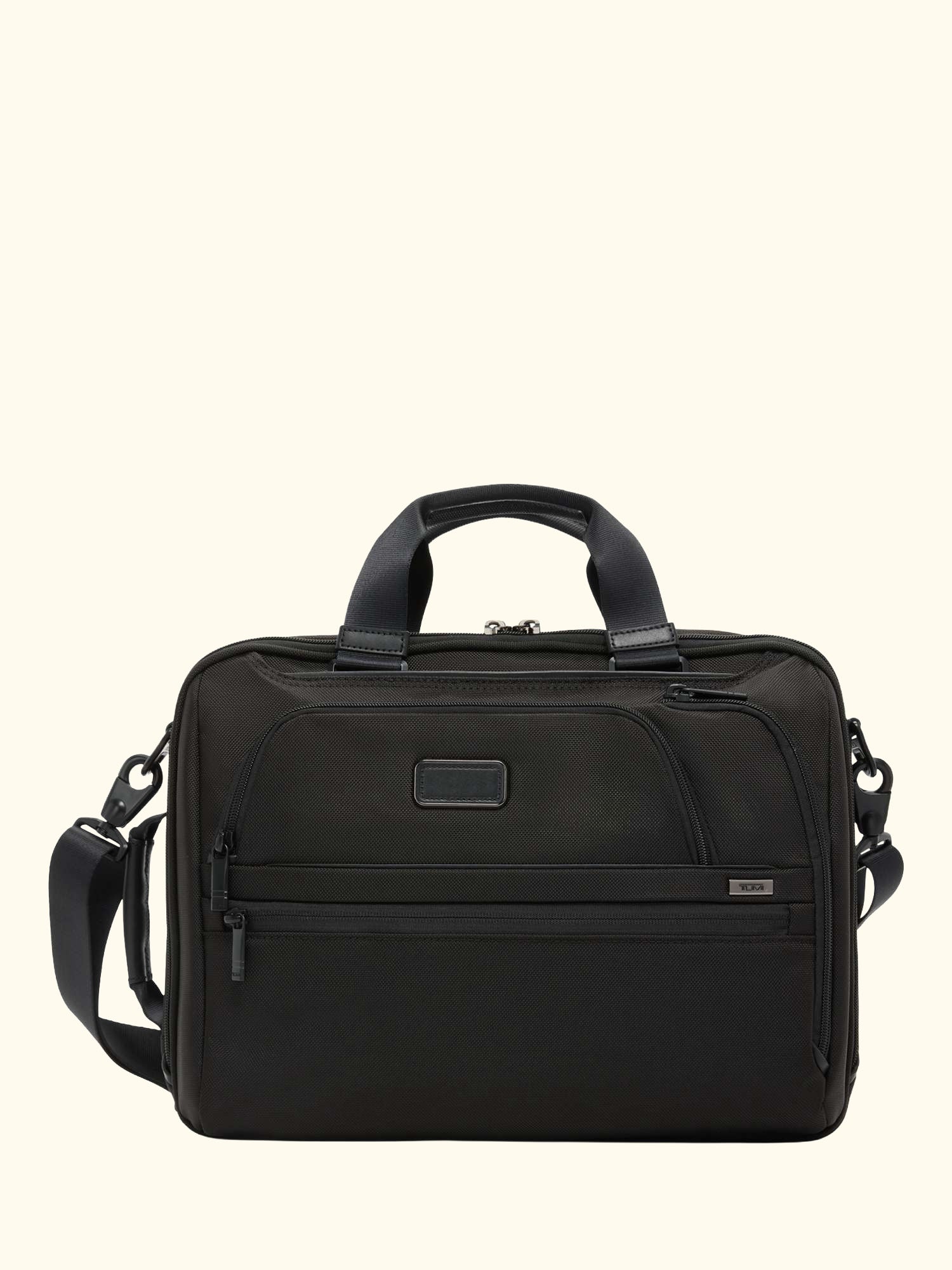 Alpha Three Way Convertible Briefcase, Black