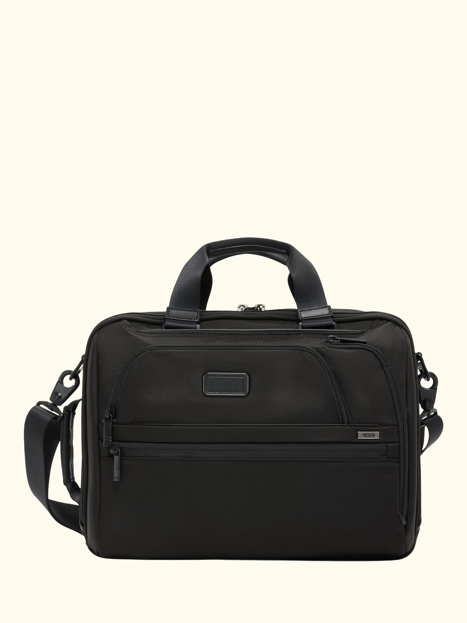 Alpha Three Way Convertible Briefcase, Black