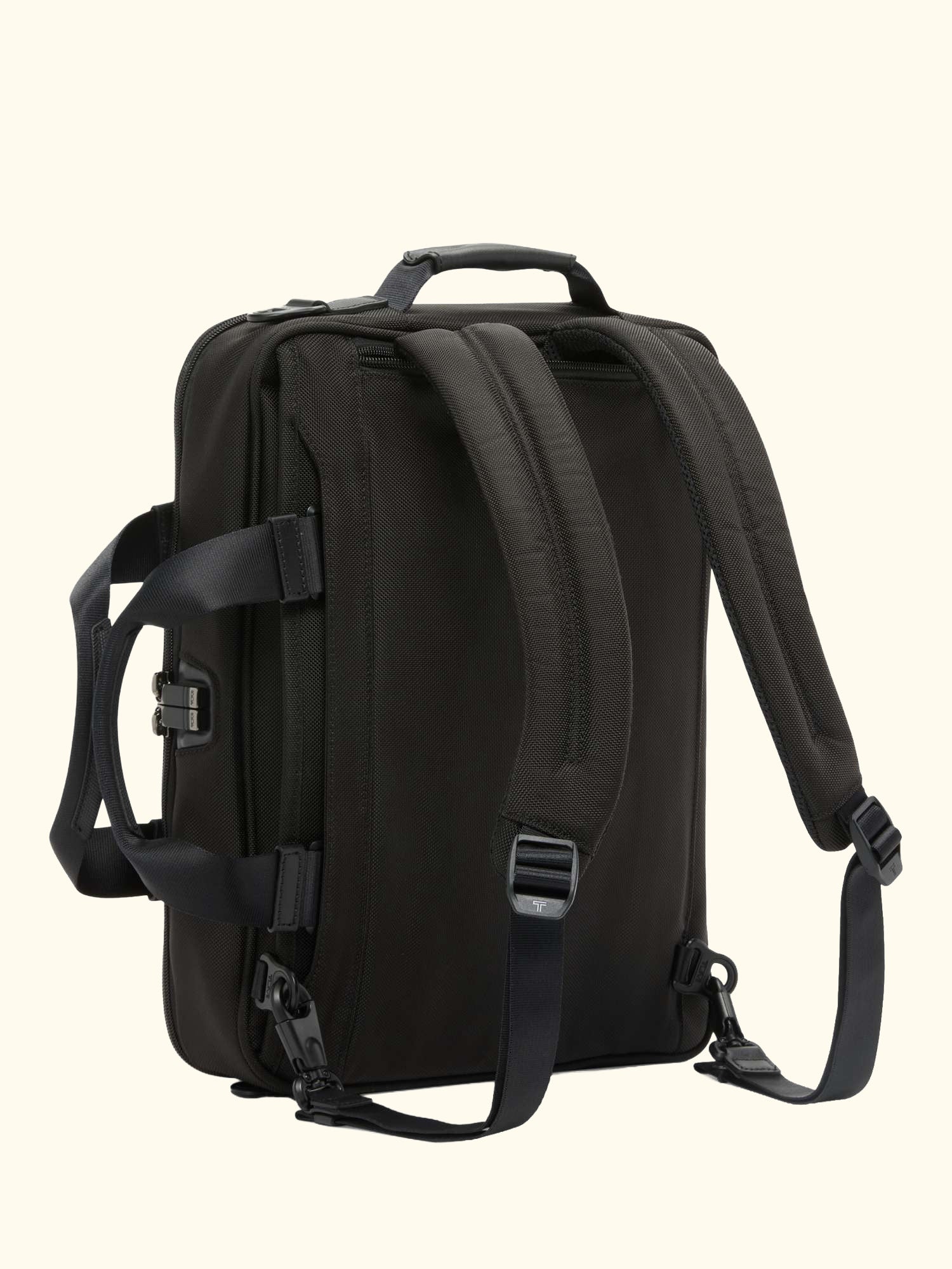 Alpha Three Way Convertible Briefcase, Black