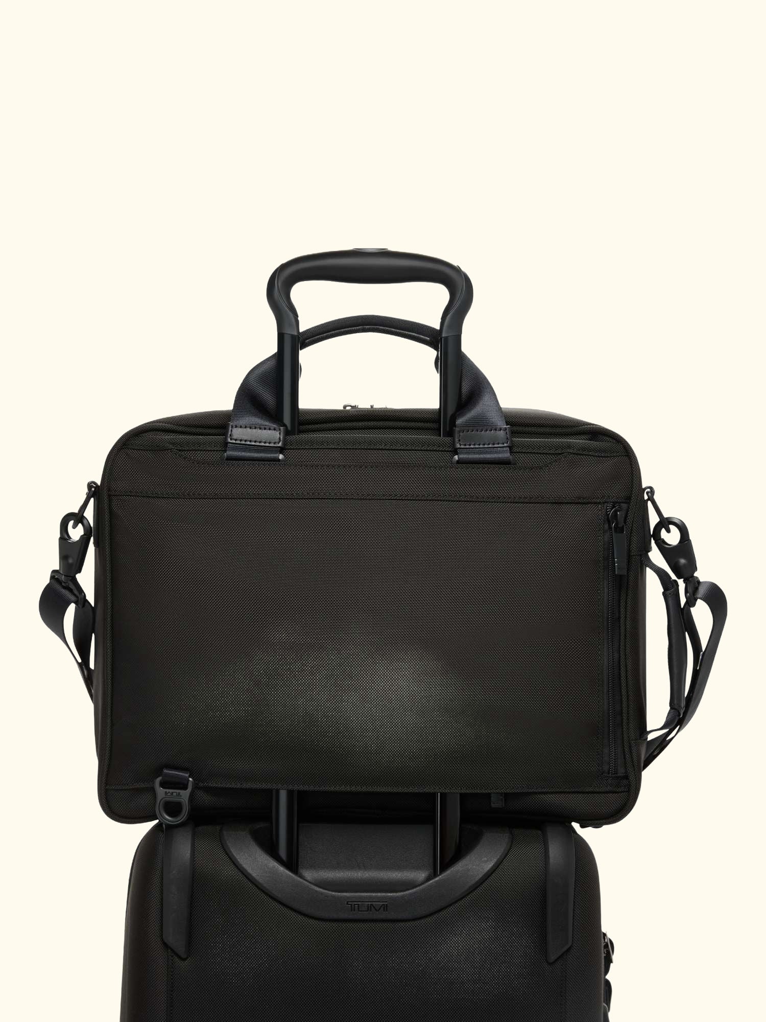 Alpha Three Way Convertible Briefcase, Black
