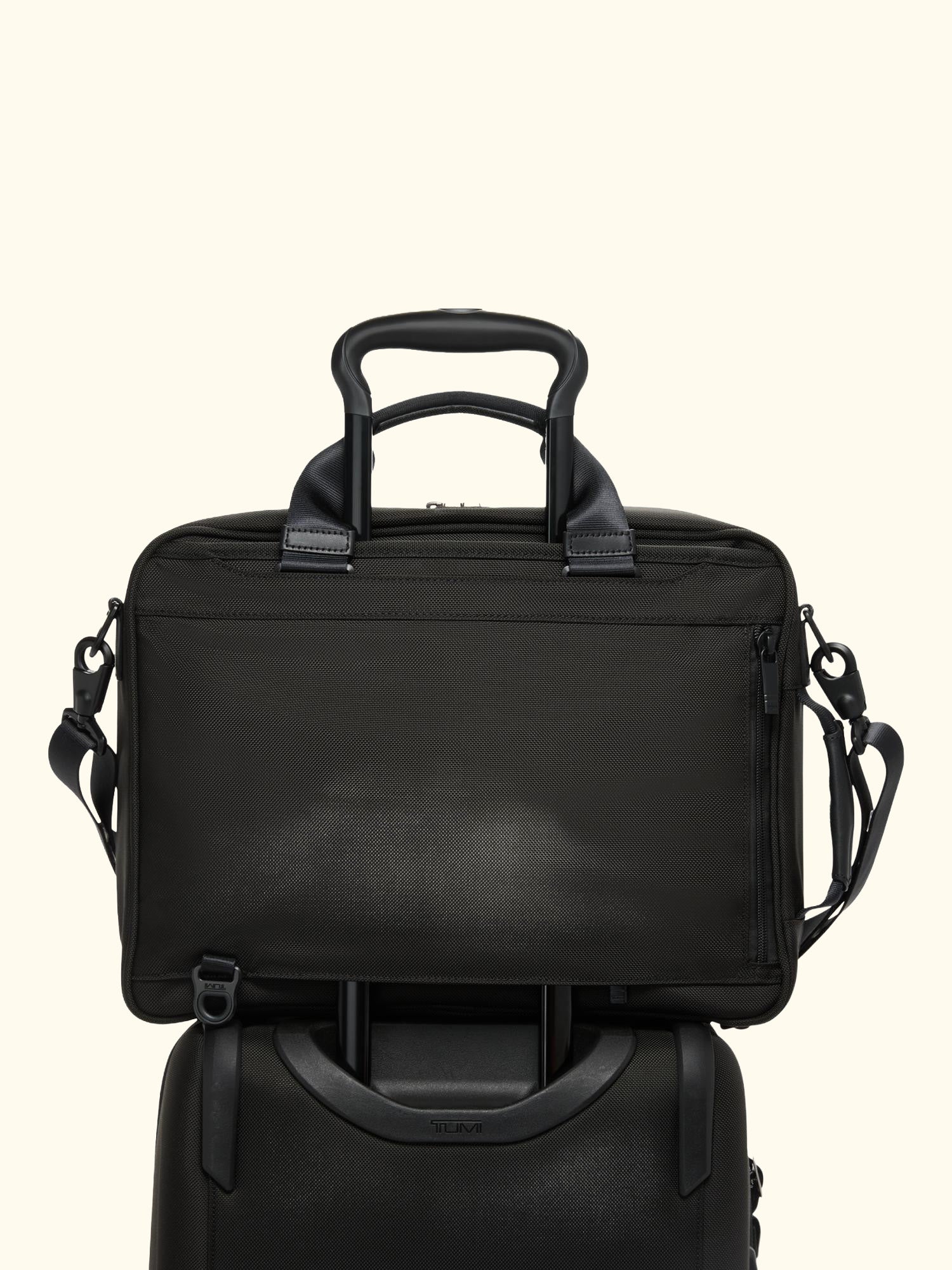 Alpha Three Way Convertible Briefcase, Black