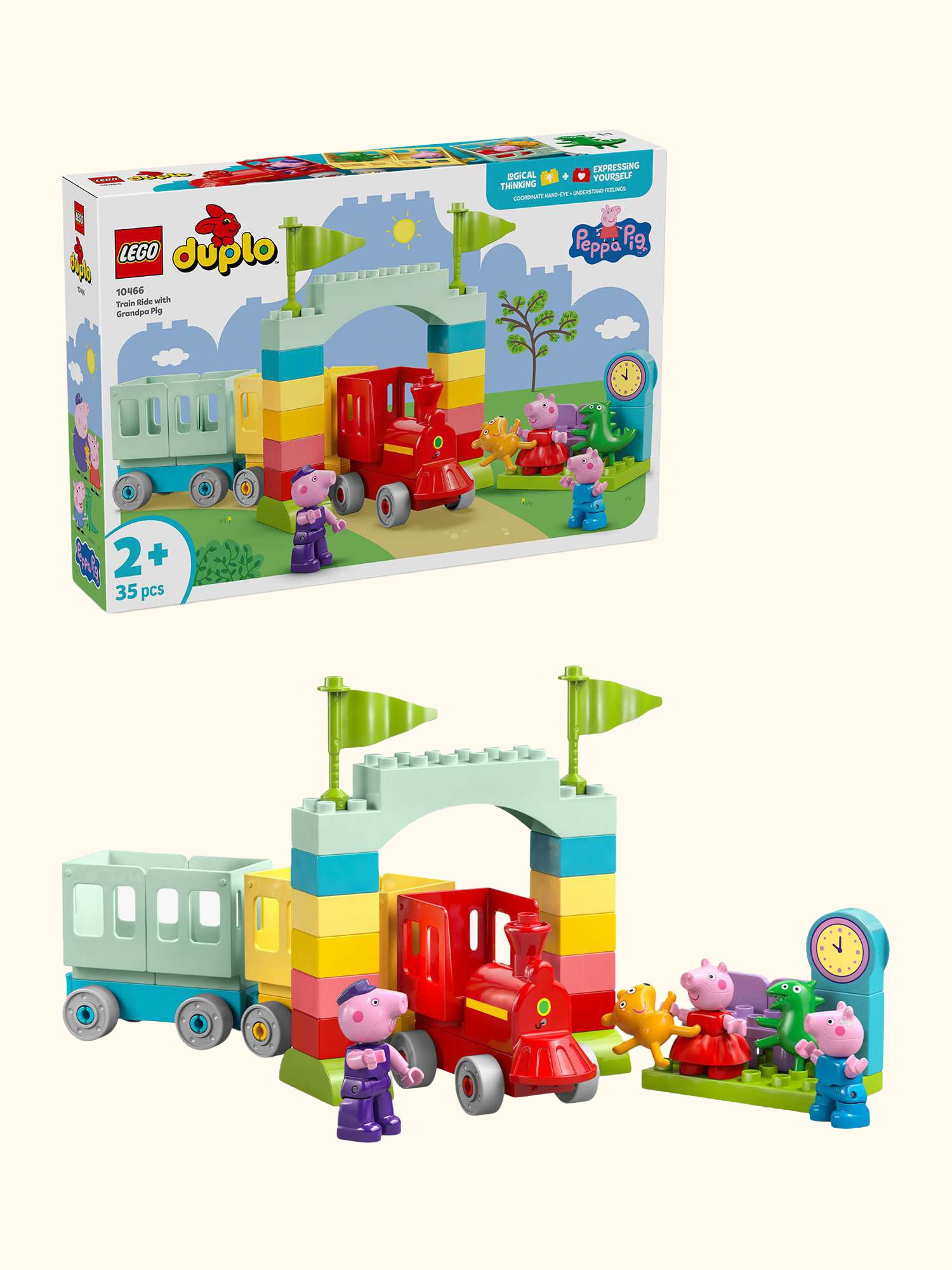 DUPLO 10466 Peppa Pig Train Ride with Grandpa Pig Building Toy