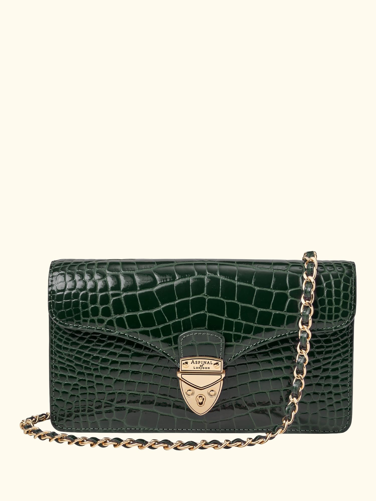 Mayfair Leather Clutch Bag, Evergreen