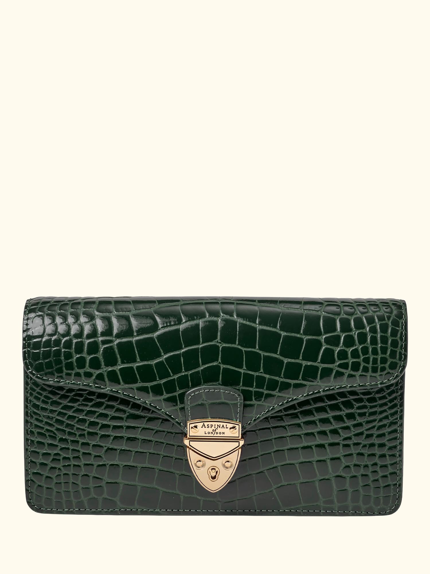 Mayfair Leather Clutch Bag, Evergreen
