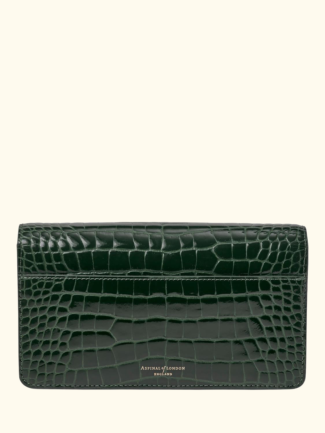 Mayfair Leather Clutch Bag, Evergreen