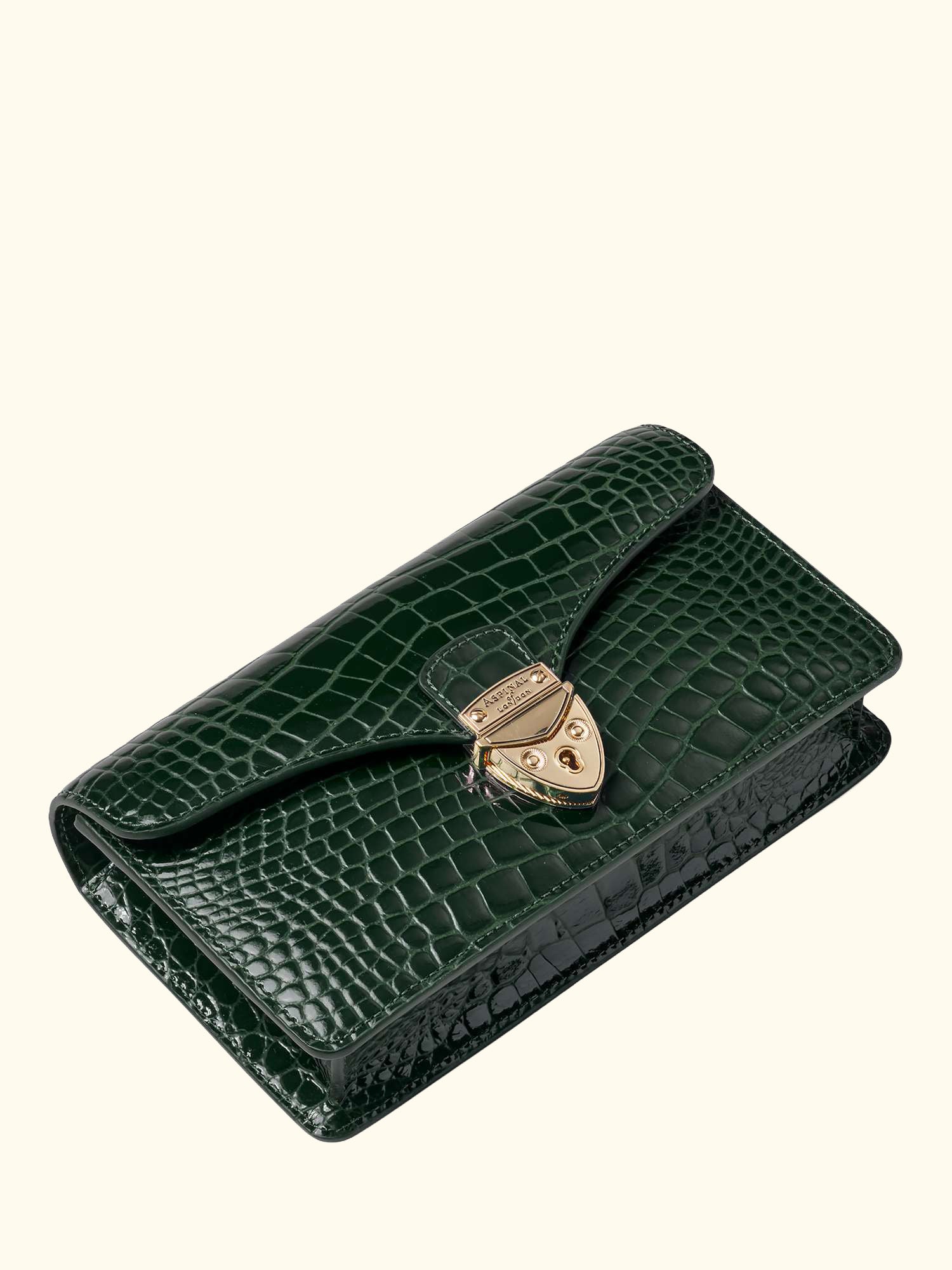 Mayfair Leather Clutch Bag, Evergreen