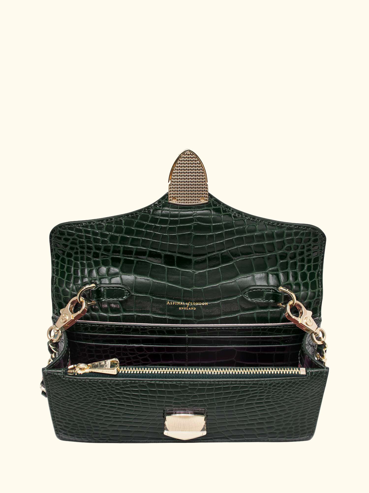 Mayfair Leather Clutch Bag, Evergreen