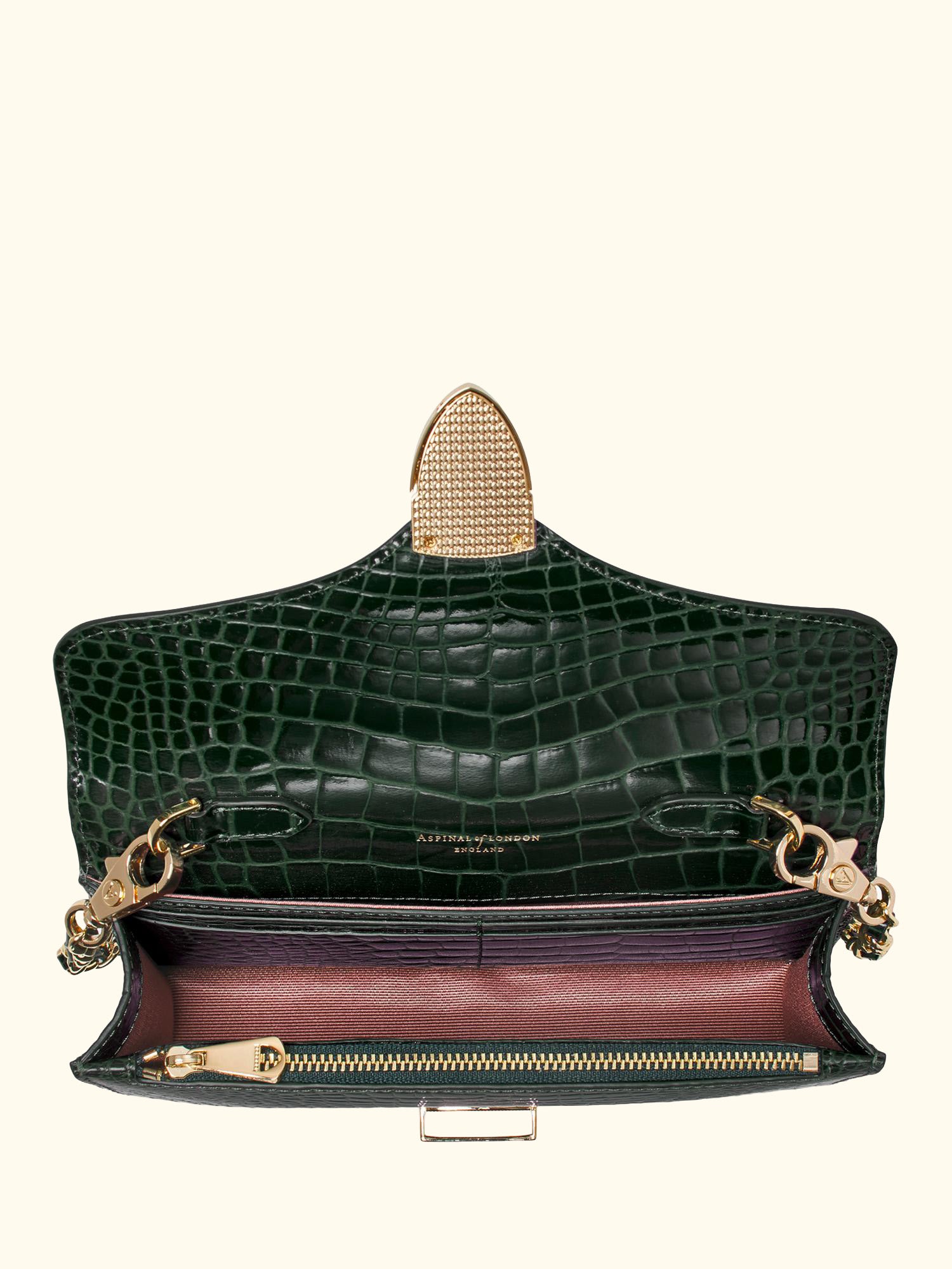 Mayfair Leather Clutch Bag, Evergreen