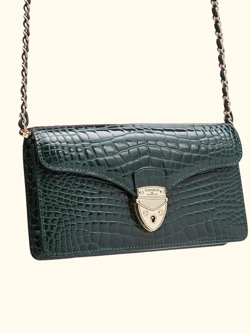 Mayfair Leather Clutch Bag, Evergreen