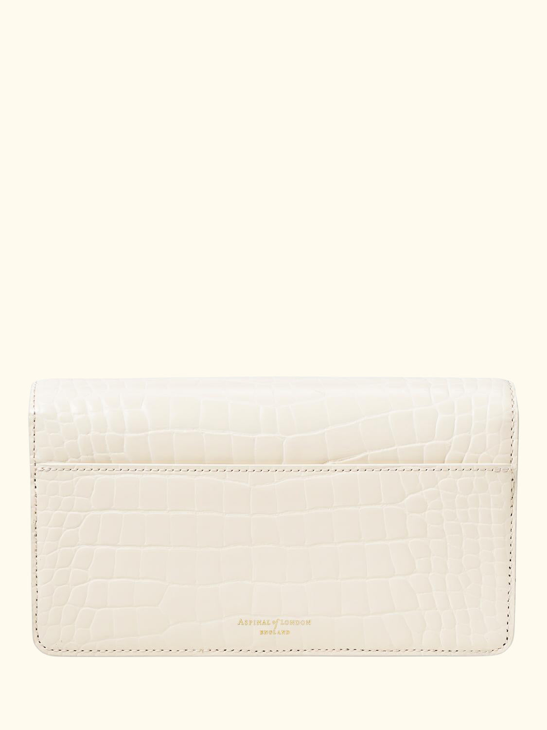 Mayfair Leather Clutch Bag, Ivory
