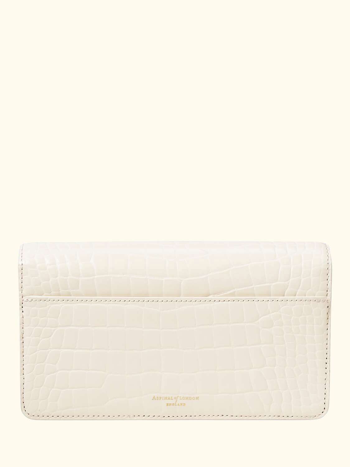 Mayfair Leather Clutch Bag, Ivory