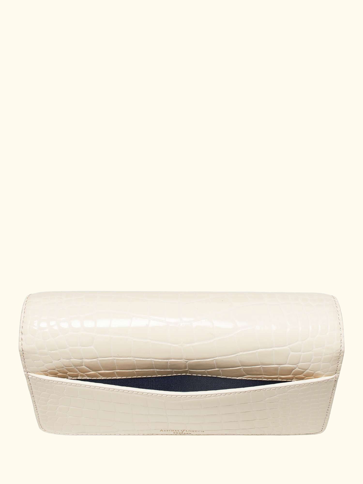 Mayfair Leather Clutch Bag, Ivory