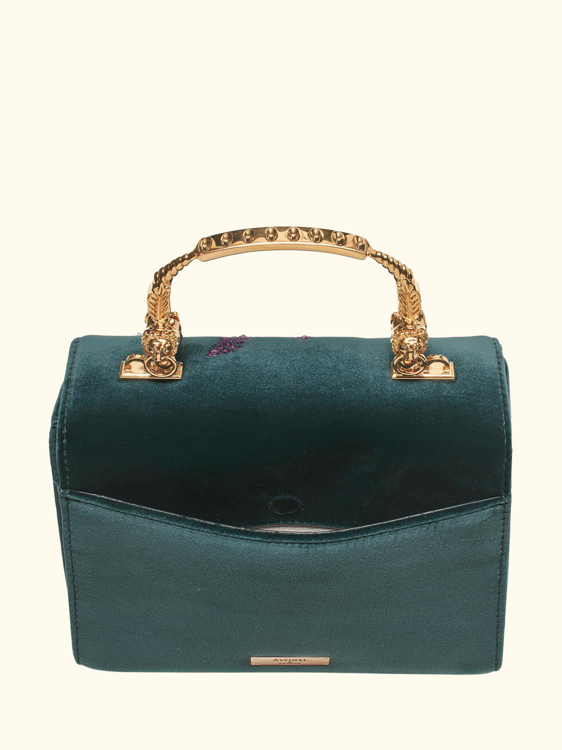 Mayfair Velvet Silk Embroidered Cross Body Bag, Peacock