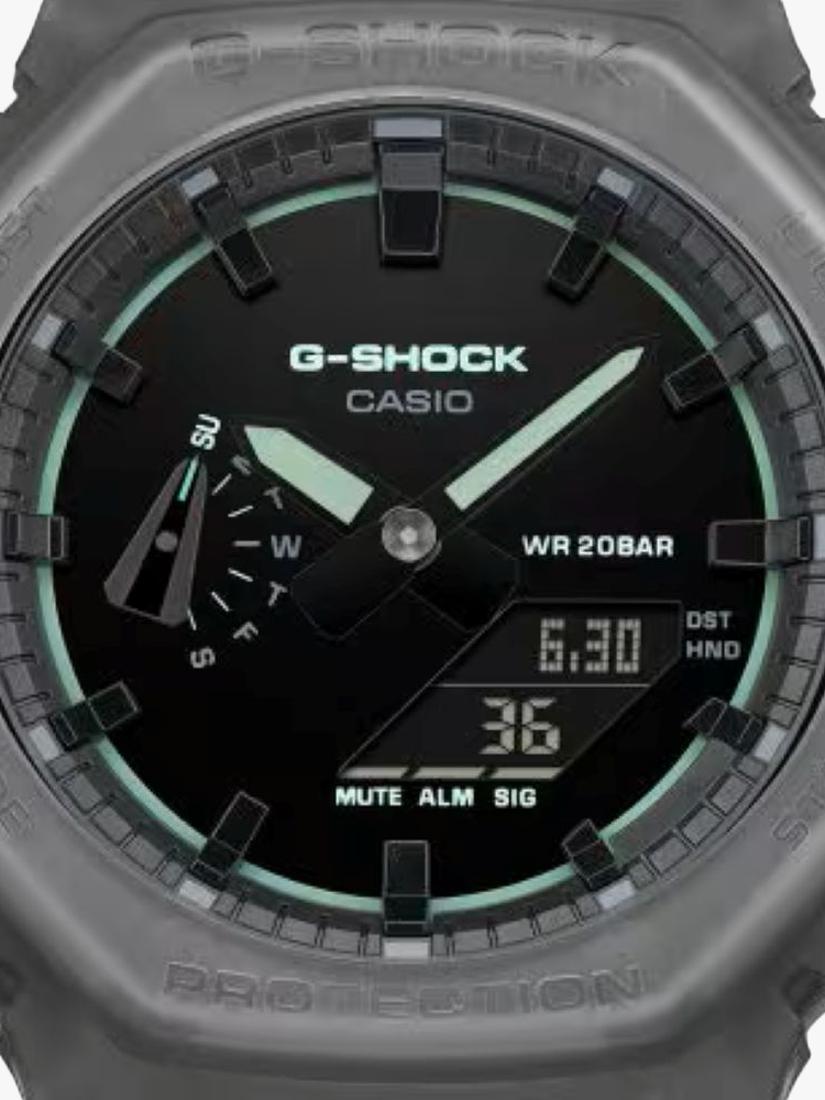 GA-2100K-1AER Men's G-SHOCK Smoked Lights 2100 Watch, Black
