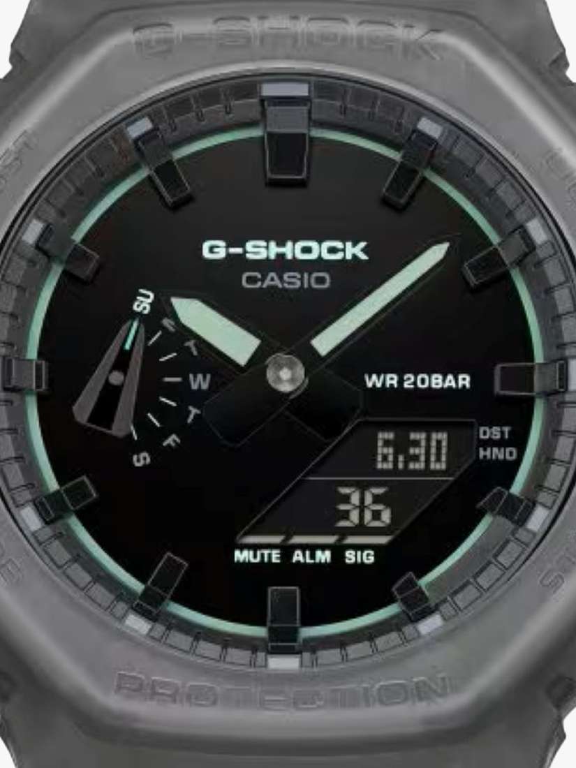 GA-2100K-1AER Men's G-SHOCK Smoked Lights 2100 Watch, Black