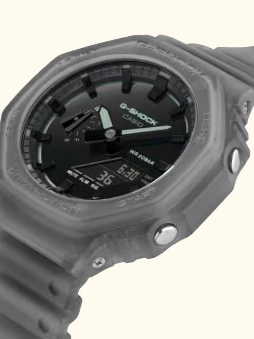 GA-2100K-1AER Men's G-SHOCK Smoked Lights 2100 Watch, Black