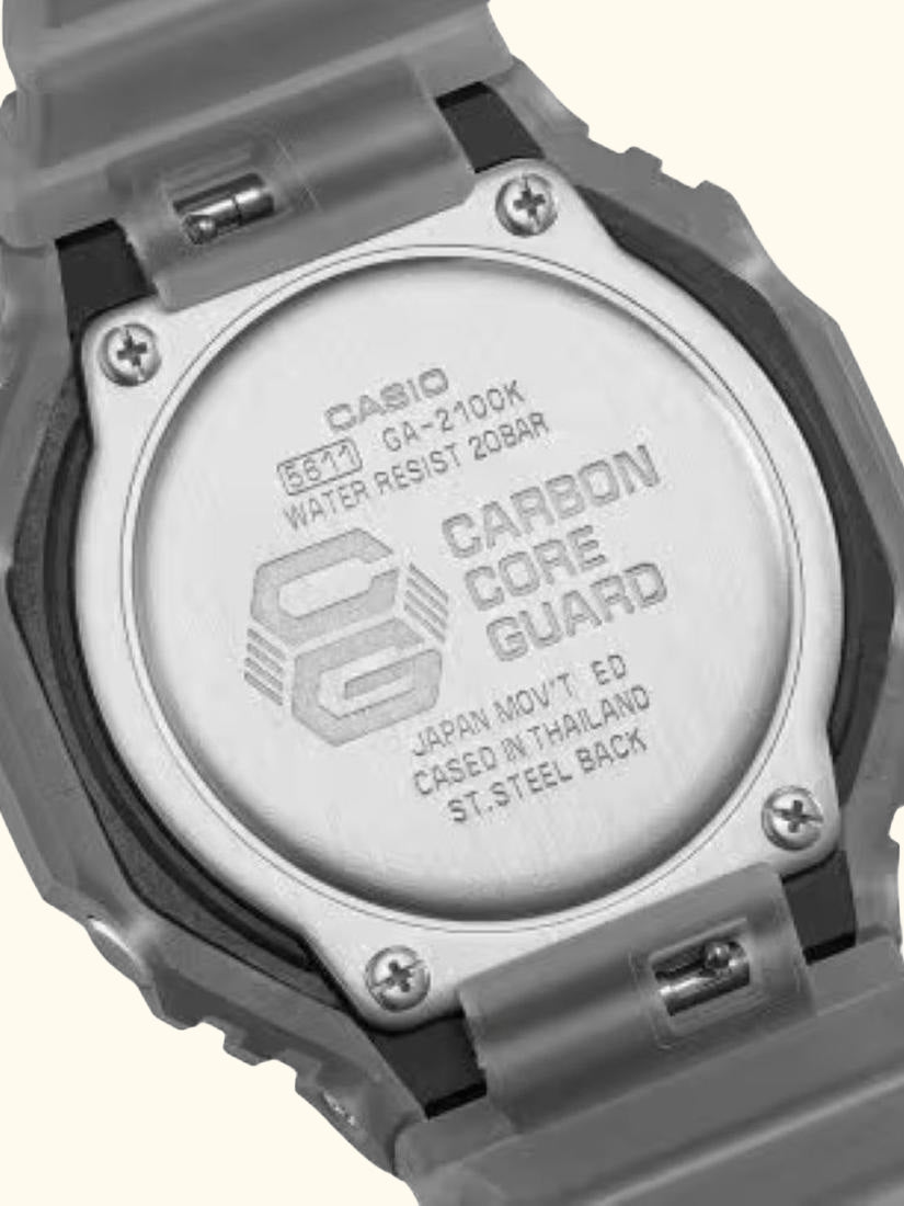 GA-2100K-1AER Men's G-SHOCK Smoked Lights 2100 Watch, Black