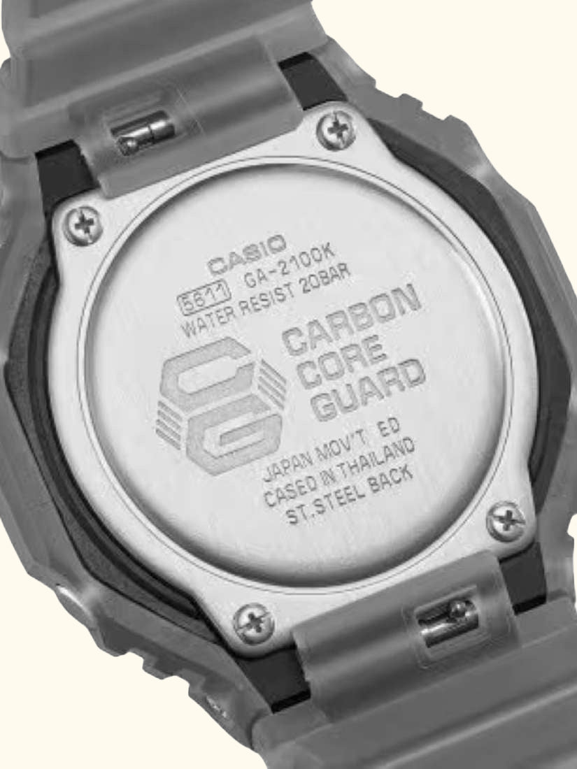GA-2100K-1AER Men's G-SHOCK Smoked Lights 2100 Watch, Black
