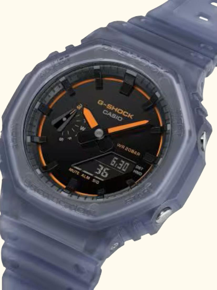 GA-2100K-2AER Men's G-SHOCK Smoked Lights 2100 Watch, Blue