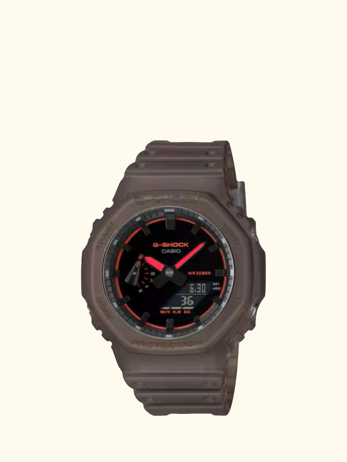 GA-2100K-5AER Men's G-SHOCK Smoked Lights 2100 Watch, Brown