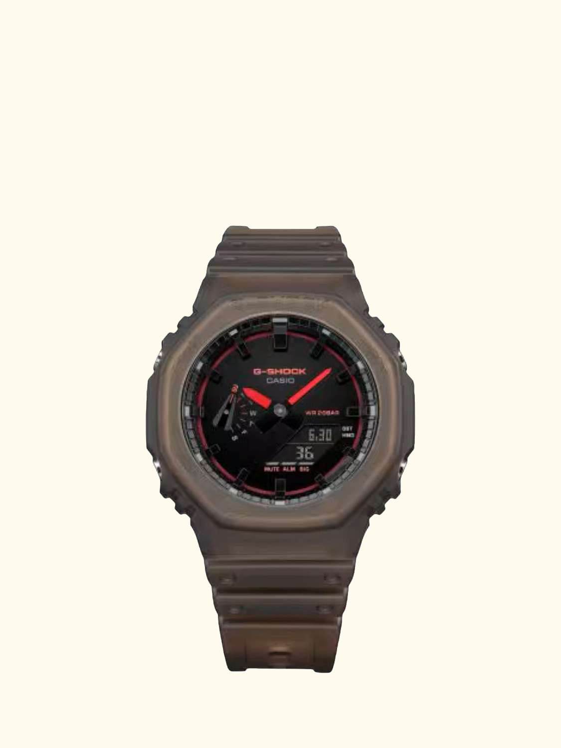 GA-2100K-5AER Men's G-SHOCK Smoked Lights 2100 Watch, Brown