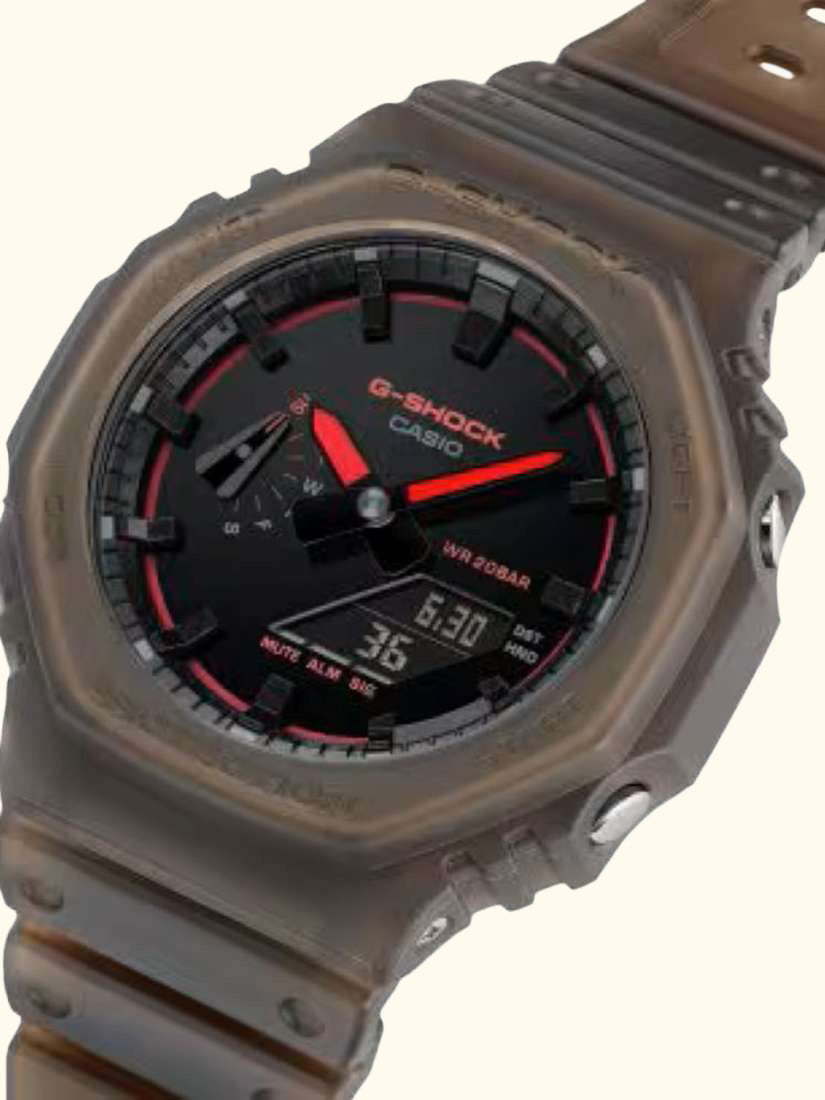 GA-2100K-5AER Men's G-SHOCK Smoked Lights 2100 Watch, Brown