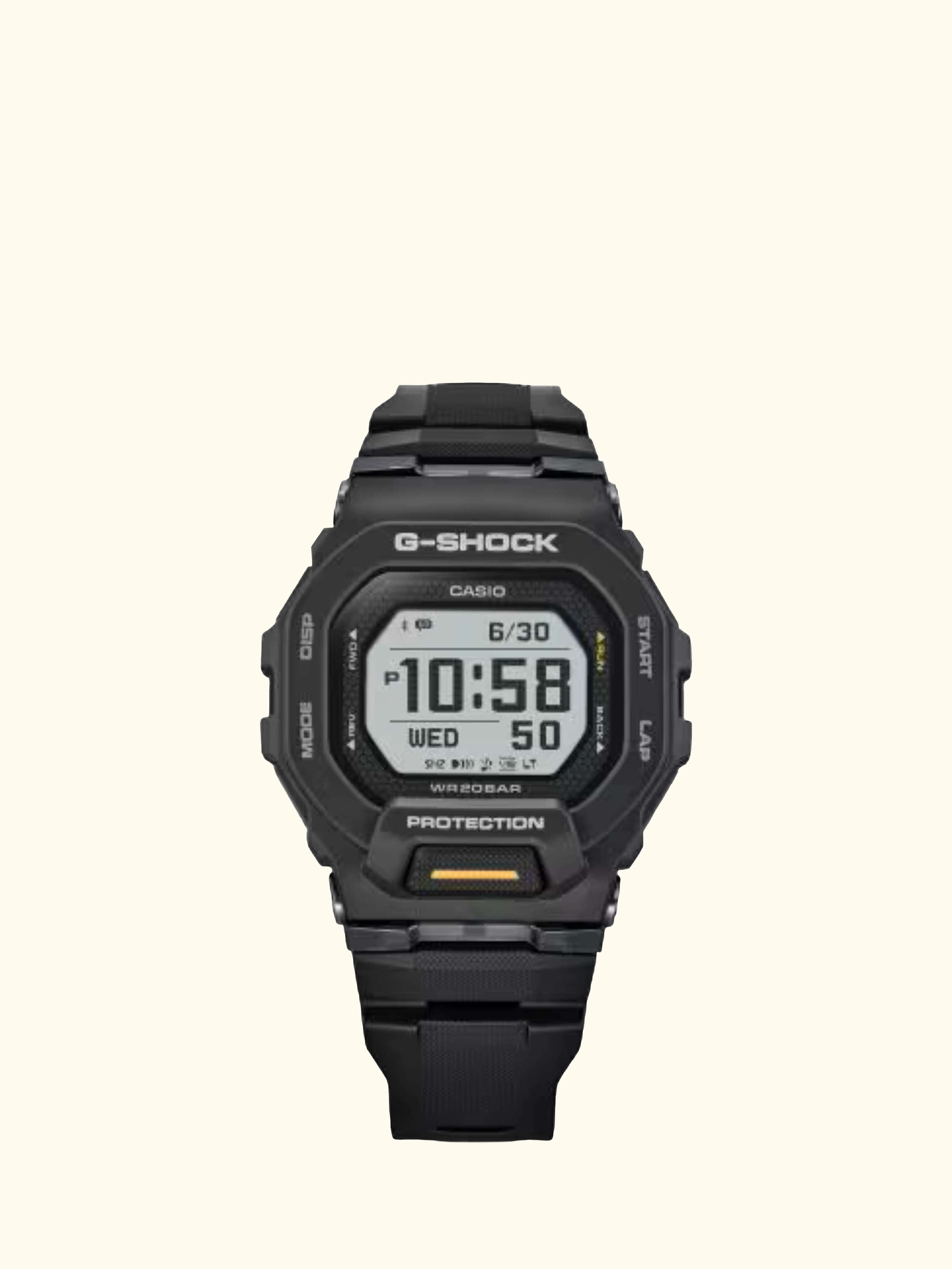 GBD-200-1A1ER Men's Chronograph Workout Watch, Black