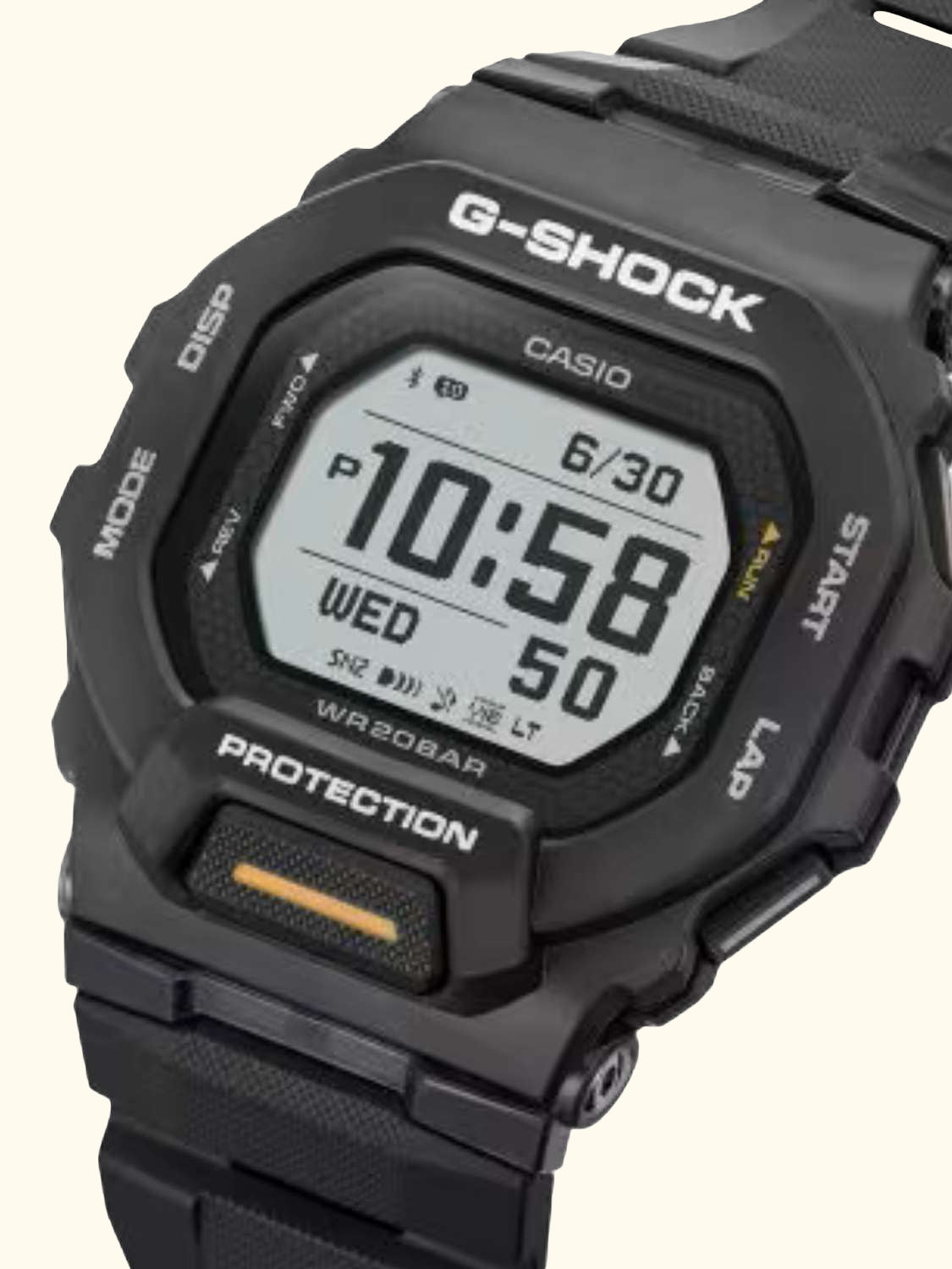 GBD-200-1A1ER Men's Chronograph Workout Watch, Black