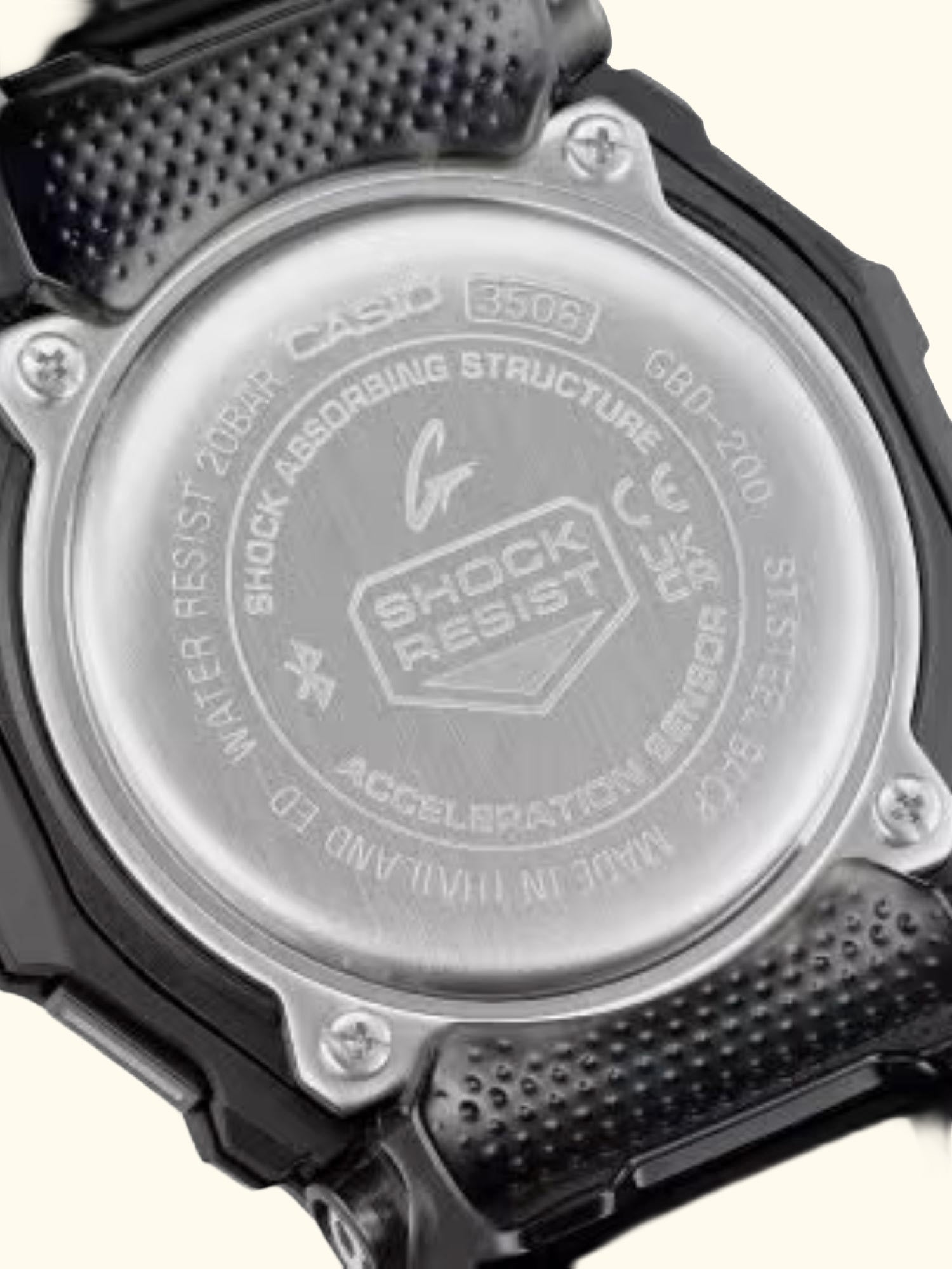 GBD-200-1A1ER Men's Chronograph Workout Watch, Black