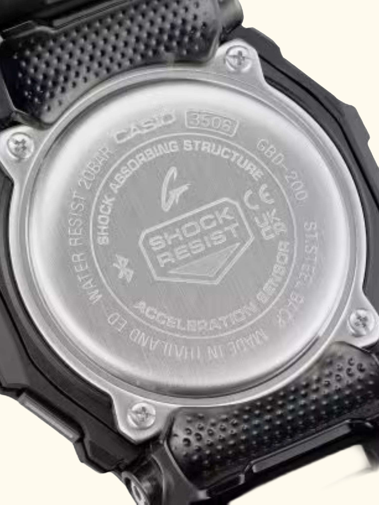 GBD-200-1A1ER Men's Chronograph Workout Watch, Black