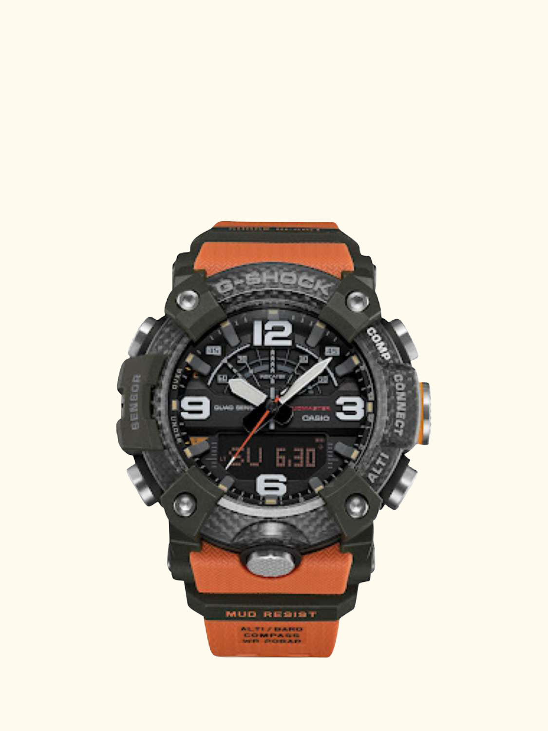 GG-B100X-1A9ER Men's G-Shock Mudmaster Resin Strap Watch, Orange