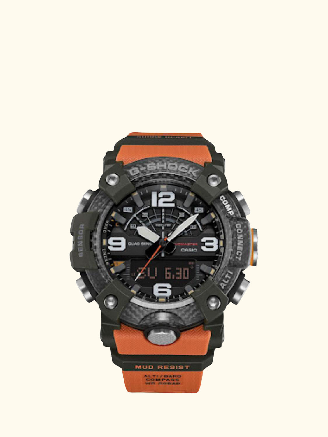 GG-B100X-1A9ER Men's G-Shock Mudmaster Resin Strap Watch, Orange