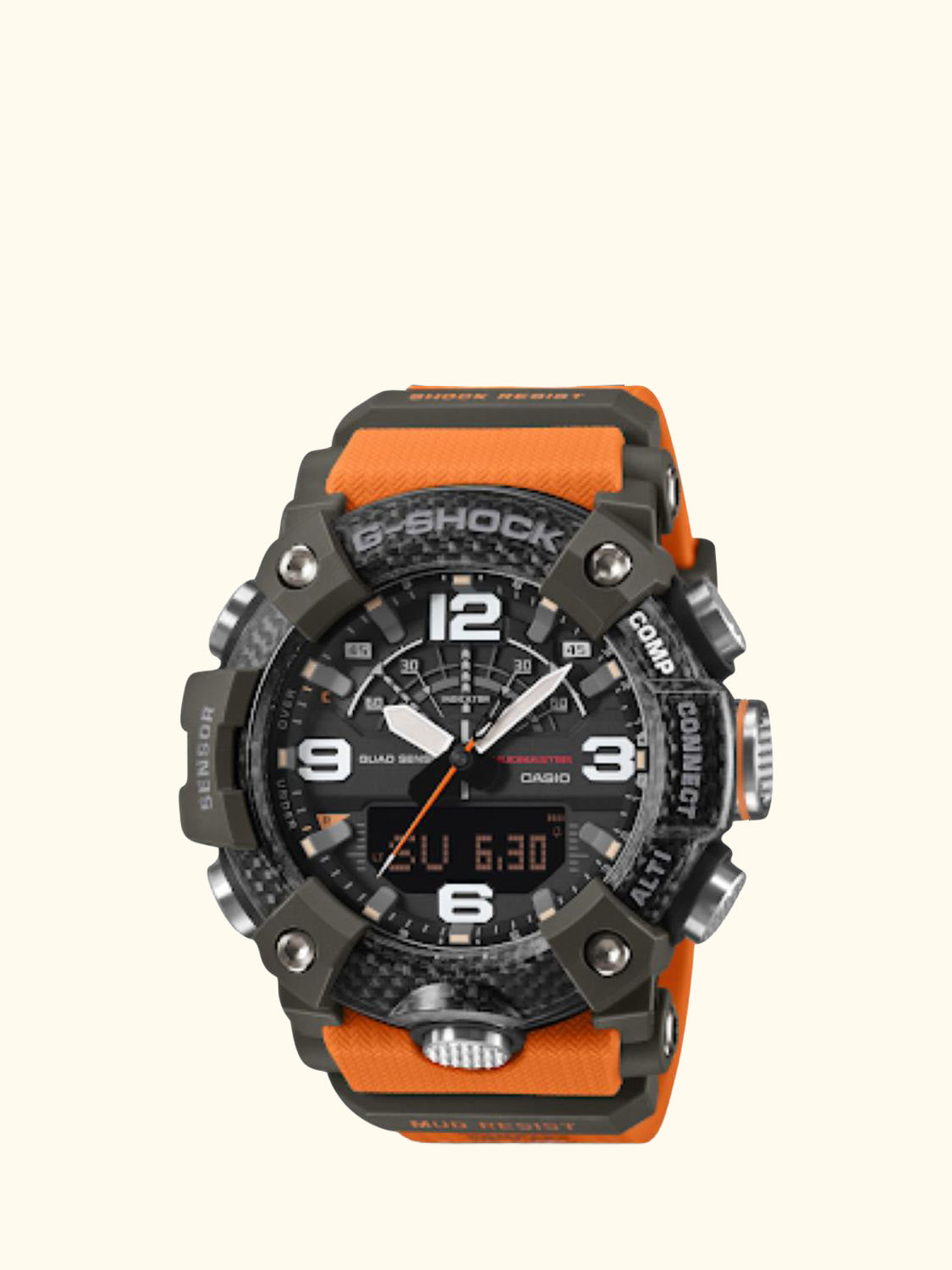 GG-B100X-1A9ER Men's G-Shock Mudmaster Resin Strap Watch, Orange