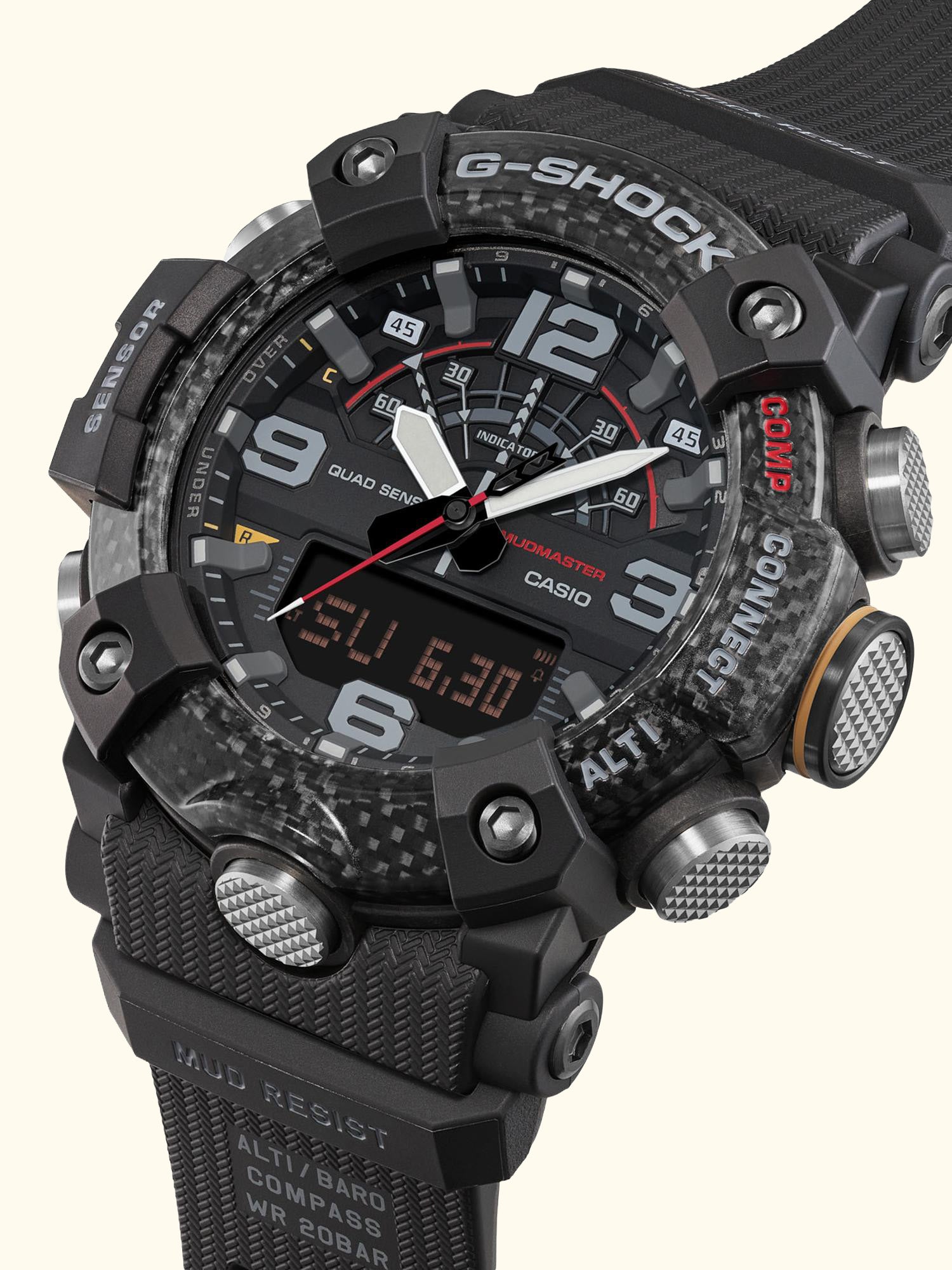 GG-B100X-1AER Men's G-Shock Mudmaster Resin Strap Watch, Black