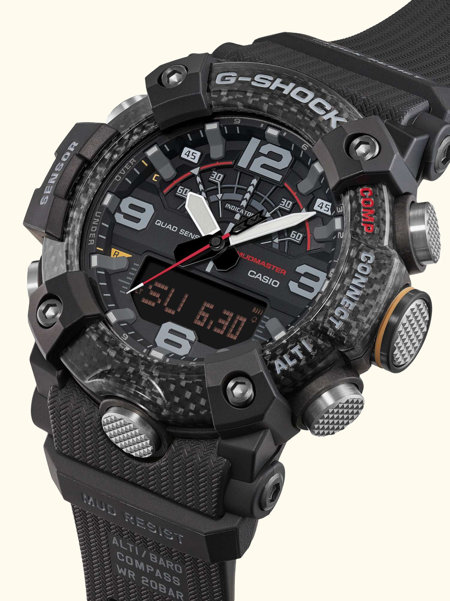 GG-B100X-1AER Men's G-Shock Mudmaster Resin Strap Watch, Black