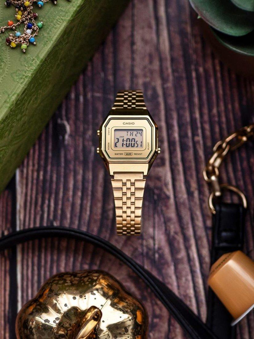 Vintage LA680 Women's Digital Bracelet Strap Watch, Gold