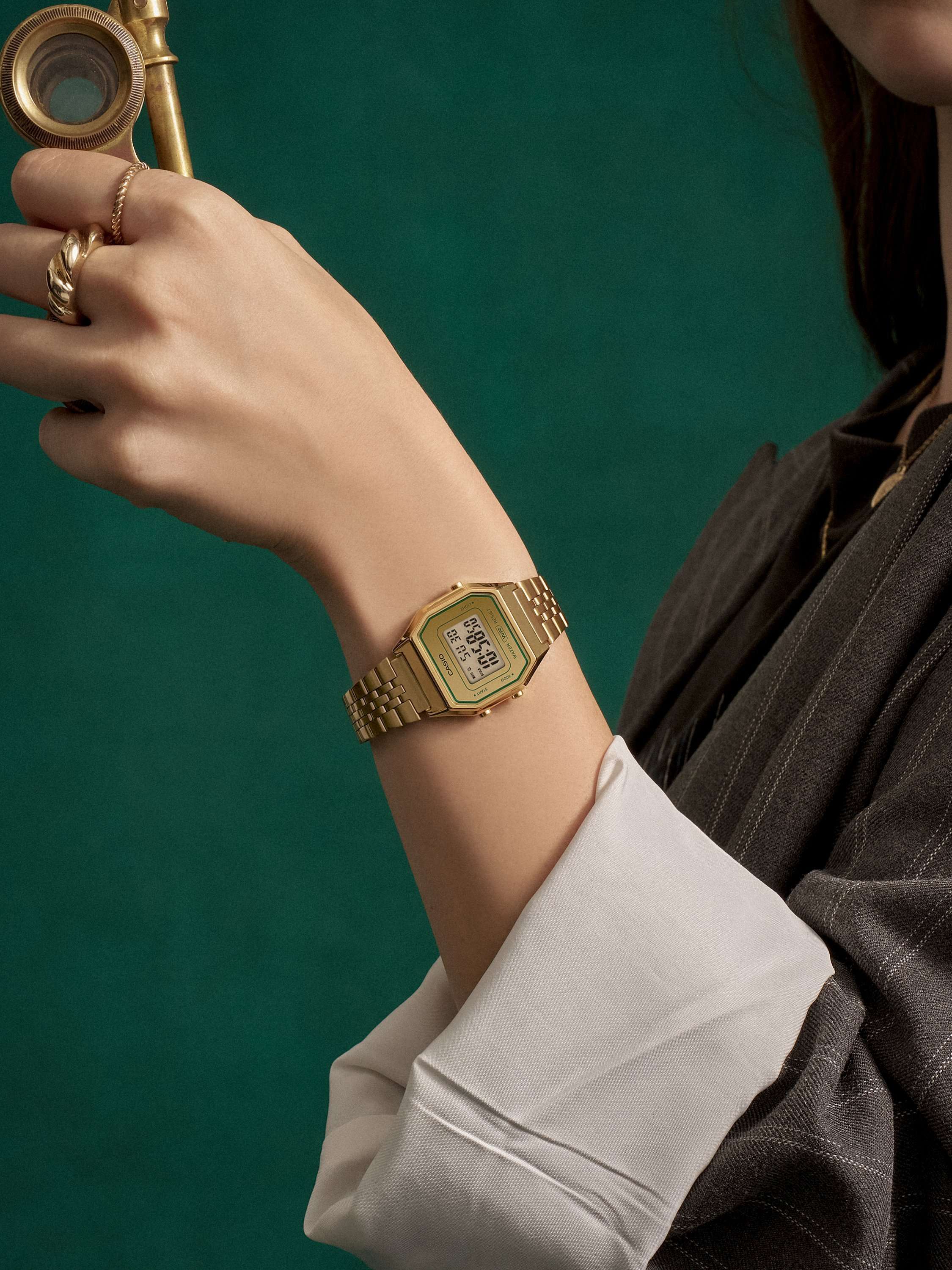 Vintage LA680 Women's Digital Bracelet Strap Watch, Gold