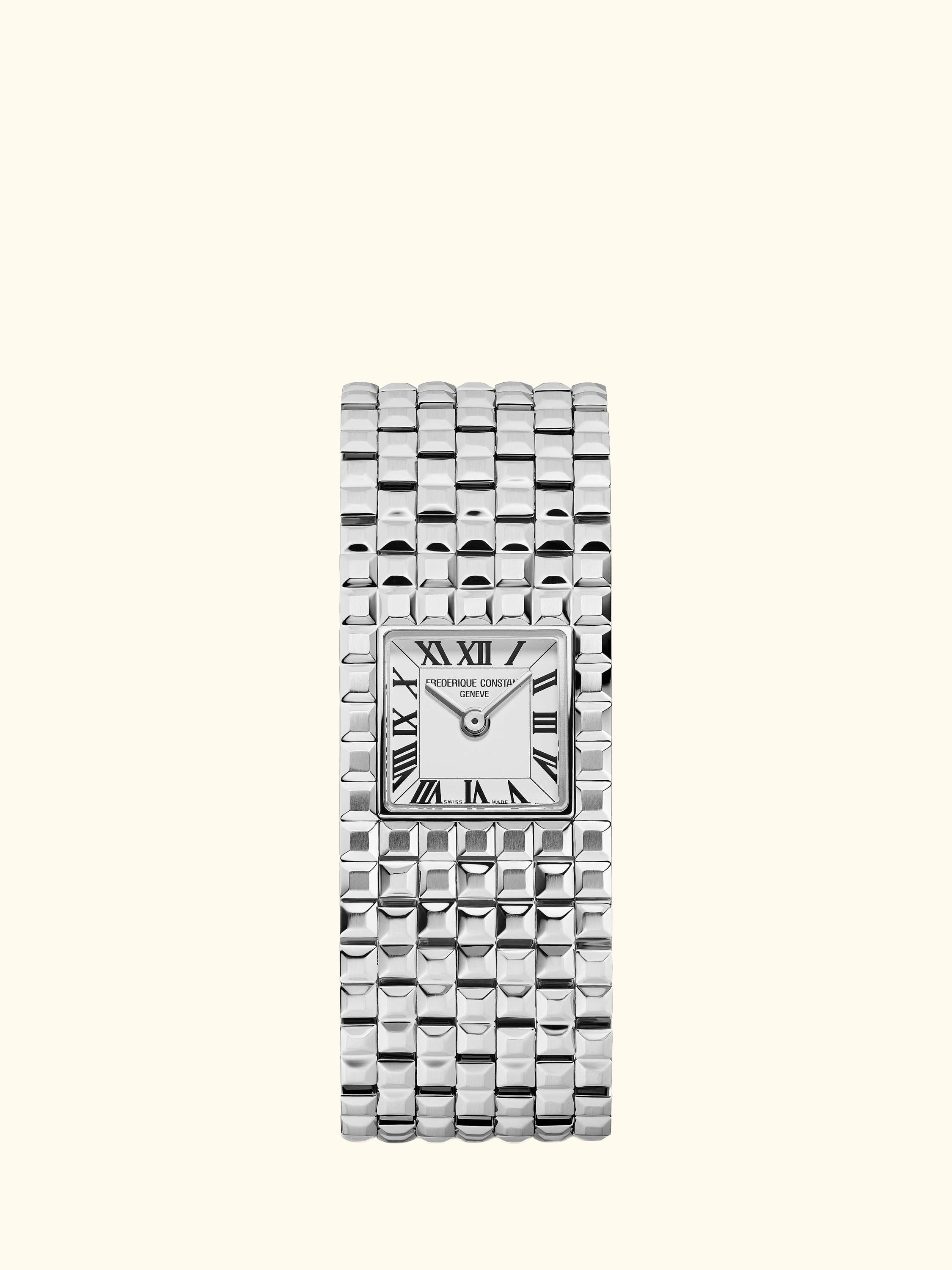FC-200WR1MC6B Women's Classics Manchette Square Bracelet Strap Watch, White