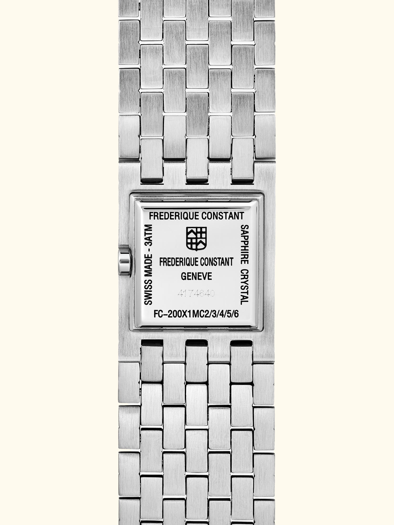 FC-200WR1MC6B Women's Classics Manchette Square Bracelet Strap Watch, White