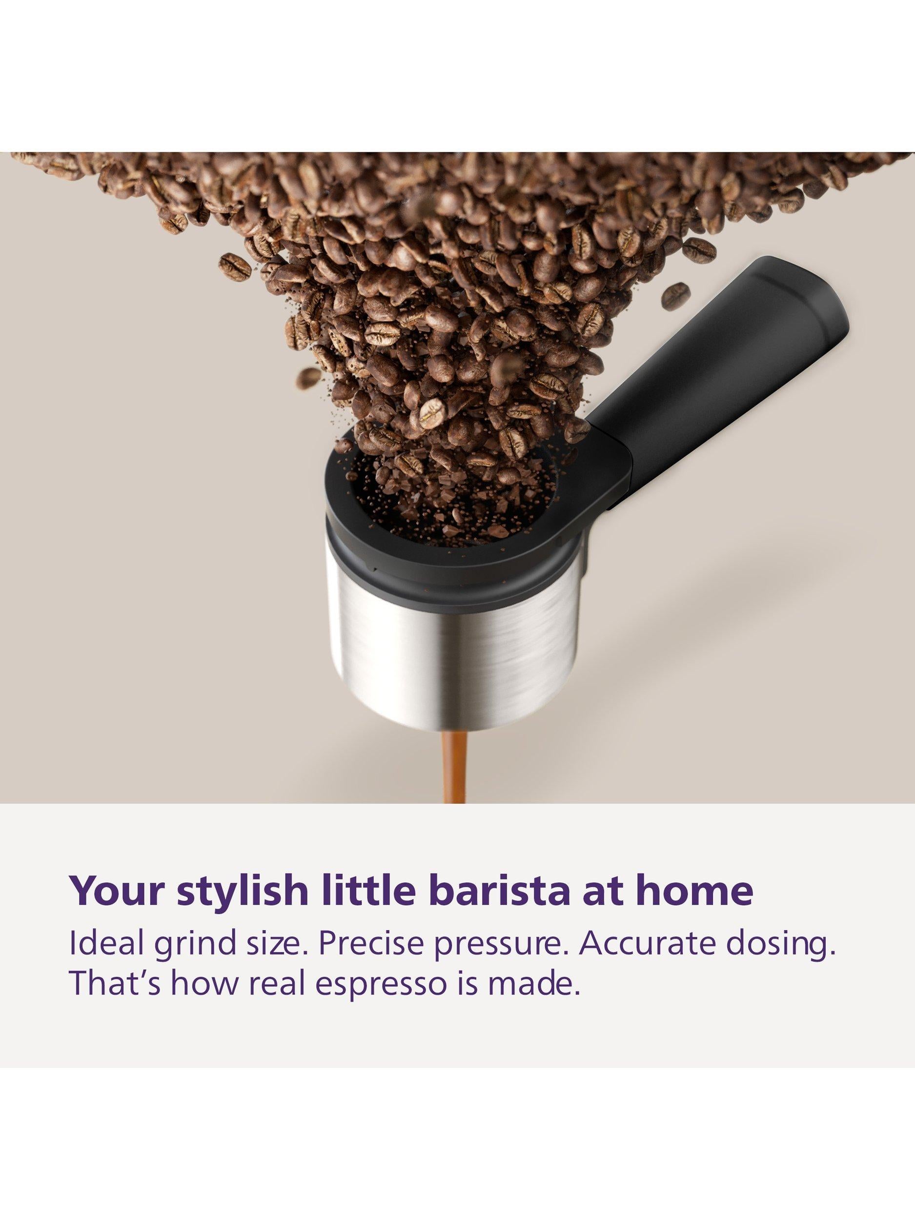 Baristina Automatic Bean to Cup Coffee Machine & Milk Frother Set, Black