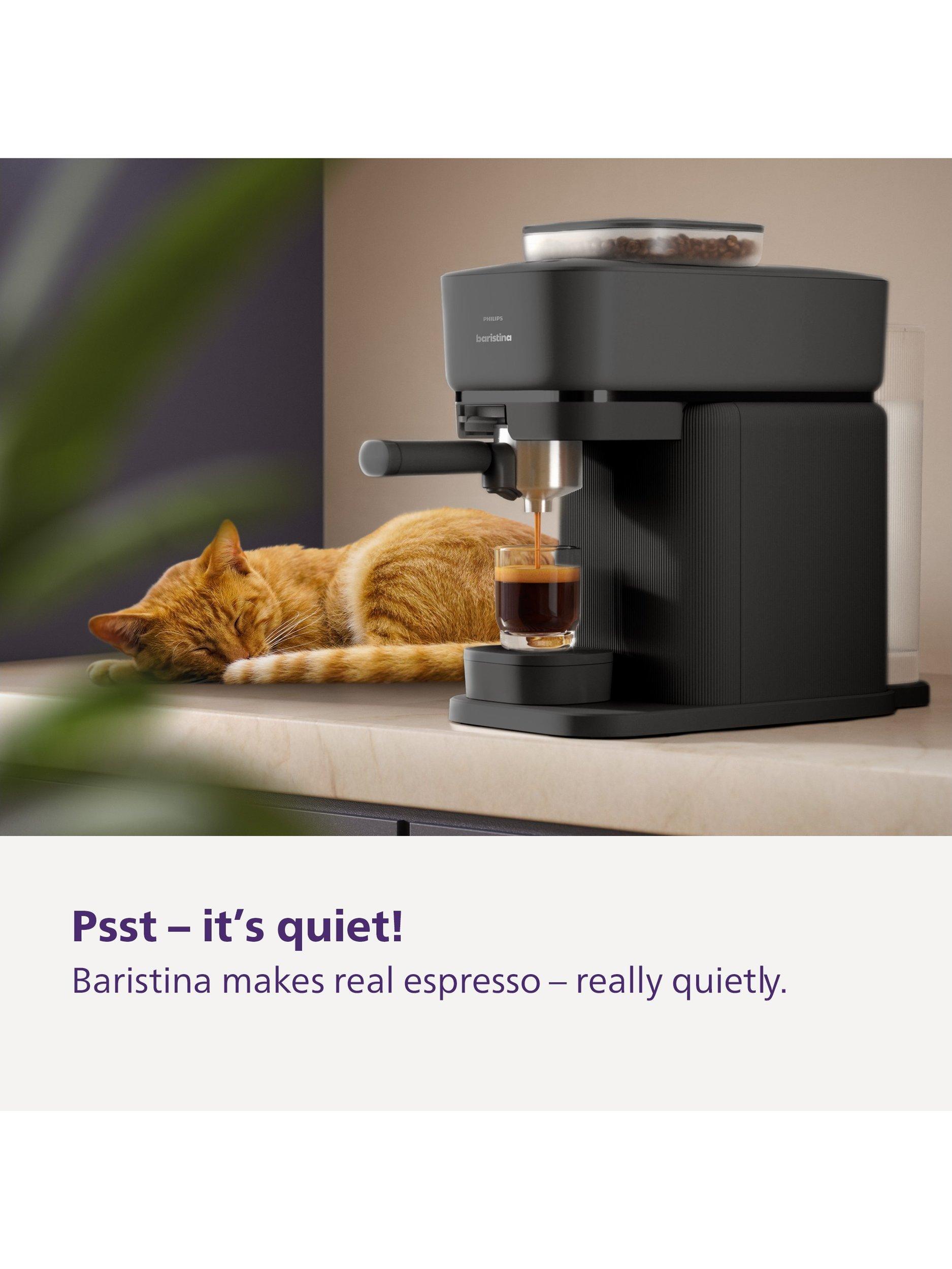 Baristina Automatic Bean to Cup Coffee Machine & Milk Frother Set, Black